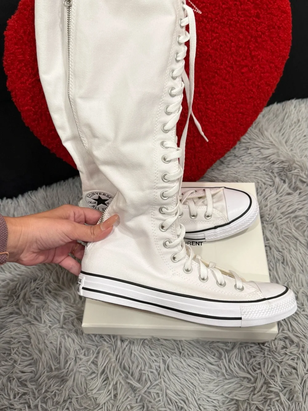 Converse Knee High Zip Boots White W 8.5
